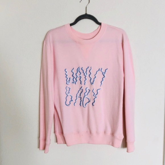 Wayvy Baby Embroidered Pink Crew Sweater - Picture 1 of 5
